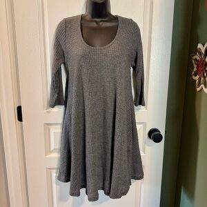 ALYA Gray Ribbed Knit Dress